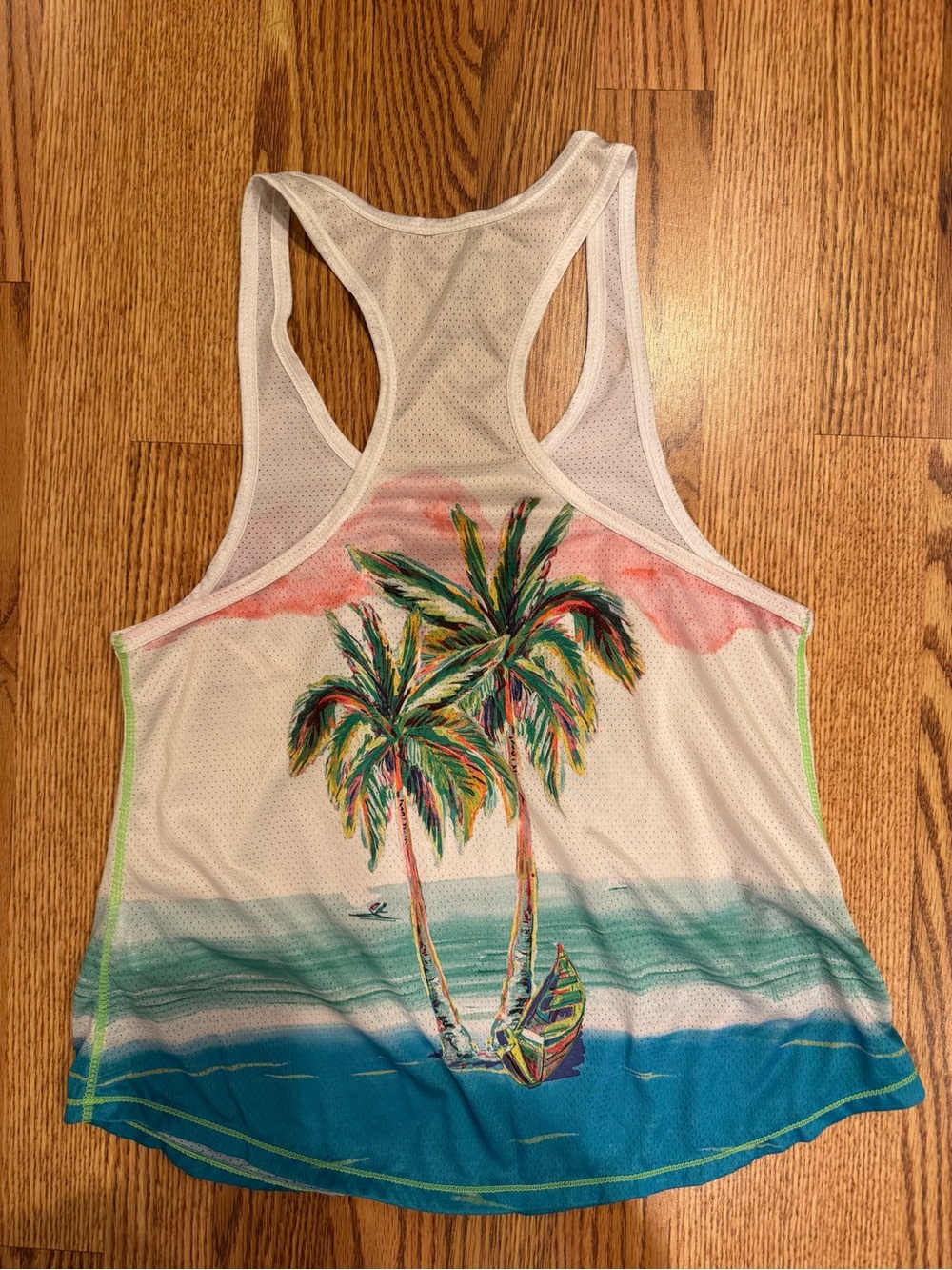 FARM Rio White Tropical Palm Tree Print Racerback Tank - Picture 2 of 3